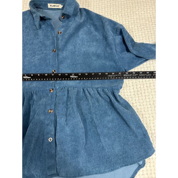 Eomenie Women’s Shirt Top Long Sleeve Lightweight Corduroy Oversized Tan M - Picture 4 of 8